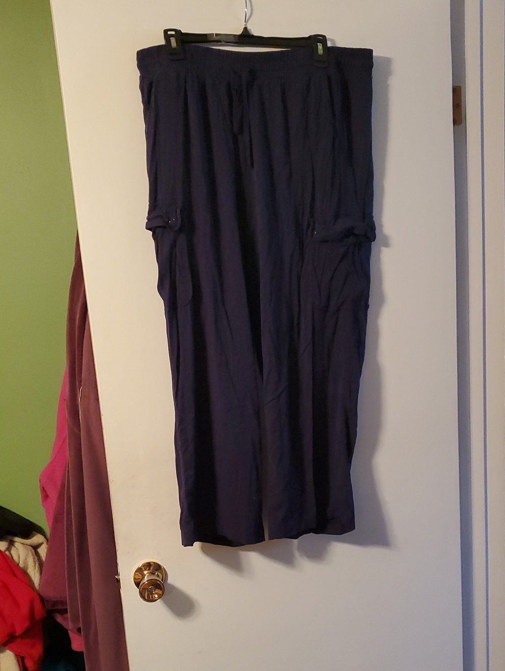 torrid size 2T (***size mislabelled ) Navy Drawstring Cargo Wide-Leg Pants